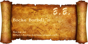 Bocke Borbás névjegykártya